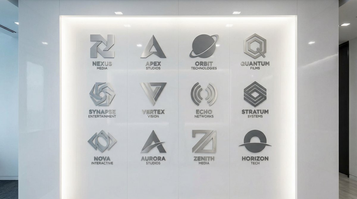 91合作影视品牌Logo墙